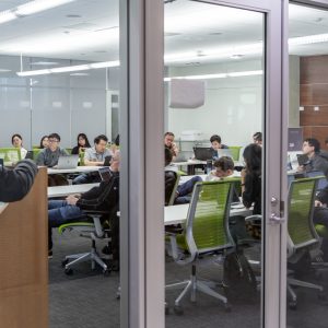 A conference room in Malone Hall.