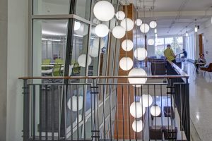 Interior of Malone Hall, second floor.