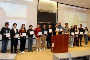 Awardees and department head Randal Burns at the 2023 Computer Science Awards Ceremony.