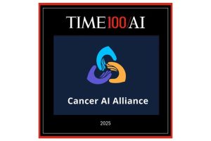 TIME100 AI. Cancer AI Alliance logo. 2025.