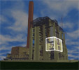 Power plant model with textured cull box highlighted