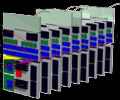 Notional representation of one pixel-flow rack (9 boards)